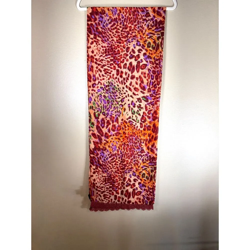 Scarf Platinum by ABS Oversided Rust,Orange, green and Purple animal print